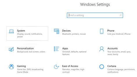Windows 10 System Settings